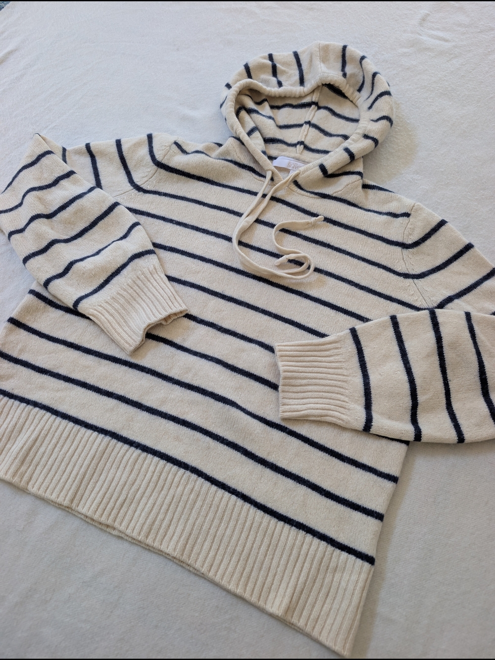 Cashmere Nordstrom Signature Striped Hooded Knit Sweater